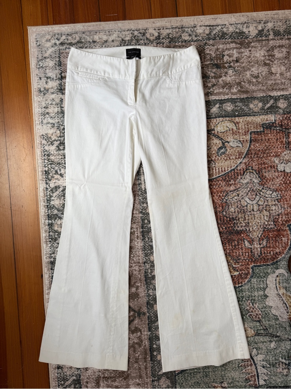 The Limited Drew Fit White Flare Pants Size 6 | Wide Leg Dress Pants